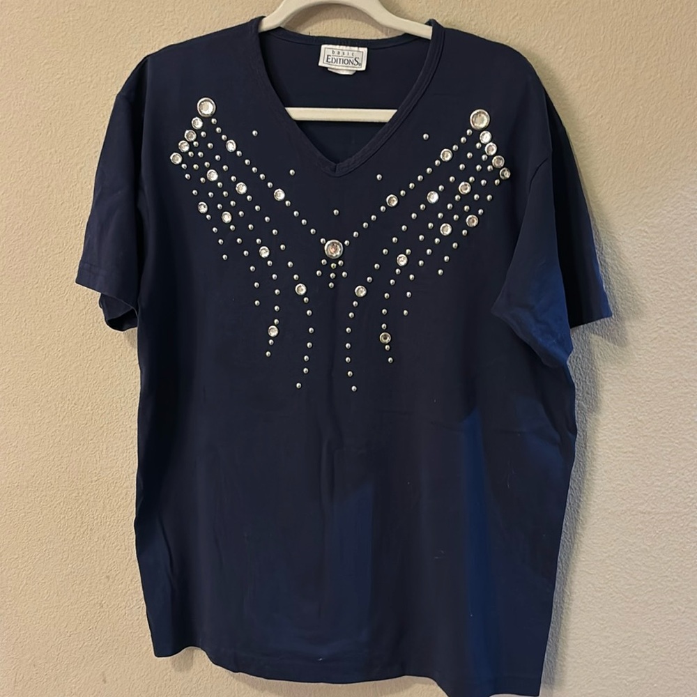 Vintage 90s Basic Edition Gemstone Tshirt - image 1